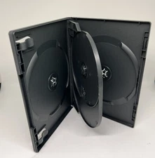 3 PCS New Top Quality Black 14mm QUAD (4) Disc DVD Case, Flip Tray,  DB14-4B
