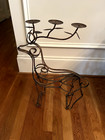 Bronze Gold tone Christmas Holiday Reindeer Deer Candle Holder 21” Tall