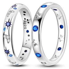  mula 925 Silver Blue Series Original Design Sun Star Finger Rings For Women