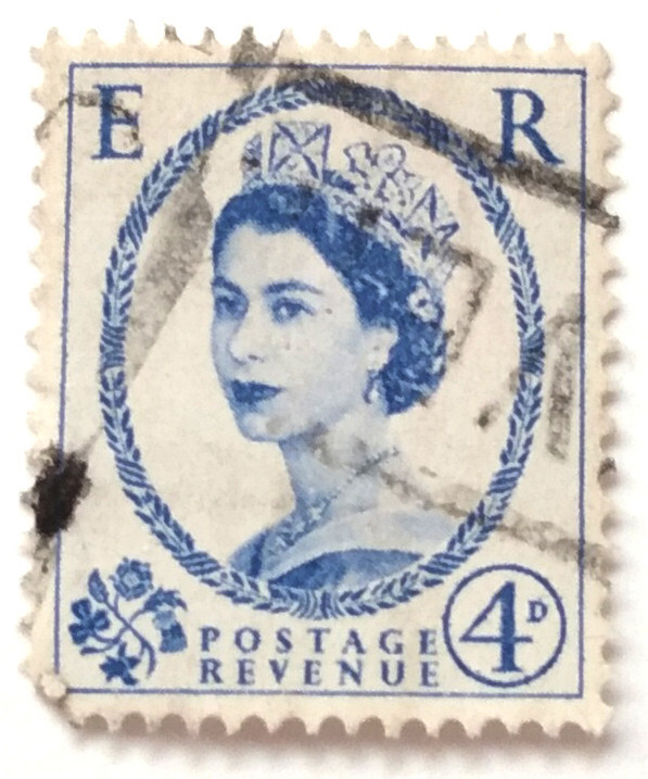 1965 Queen Elizabeth ER Postage Revenue 4D Stamp Rare White