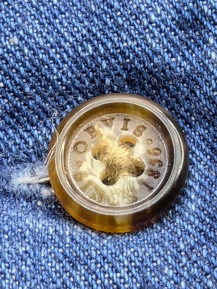 VTG Orvis Denim Jean Dress, Long Shirt, Women 12, Blue Button Up Vertical Accent - Image 4 of 4