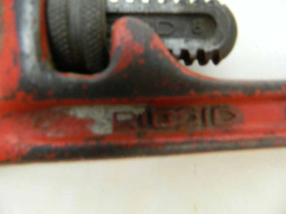 Vintage Ridgid Pipe Wrench 8"  Elyria O. USA - Image 2 of 4