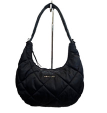 Mz Wallace Black Quilted Nylon Bowery Shoulder Bag With 2 Different Straps
