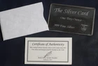 PYROMET SILVER CARD 1 OZ 0.999 FINE SILVER LOT 060503
