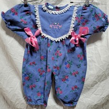 Vintage Sesame Street Babies Baby Floral One Piece Romper 6-9 Months READ