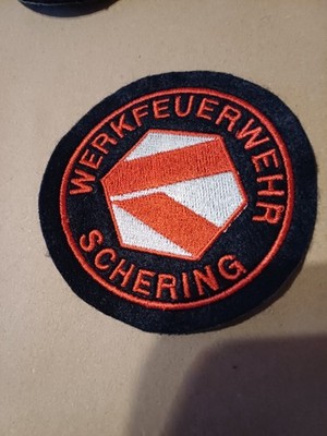 Ärmelabzeichen Werkfeuerwehr Schering rot