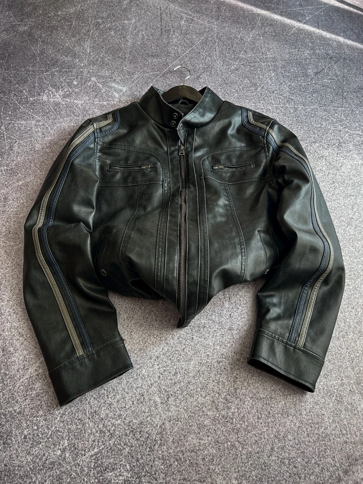 VTG Streetwear Vintage Japanese STYLE Racing Leather GUESS Jacket - Image 2 of 4