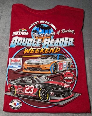 Nascar Daytona National Speedway Double Header Weekend Graphic Print Tee Large