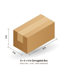 100-8 x 4 x 4" Lightweight 32 ECT Corrugated Mailing Packing Shipping Boxes