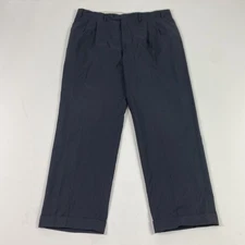 Canali Dress Pants Mens EU 56 R Navy Pinstripe 100% Wool Pleated Cuffed Italy