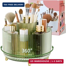 Clear Rotating Makeup Organizer Countertop for Vanity, 360  Makeup Brush Holder