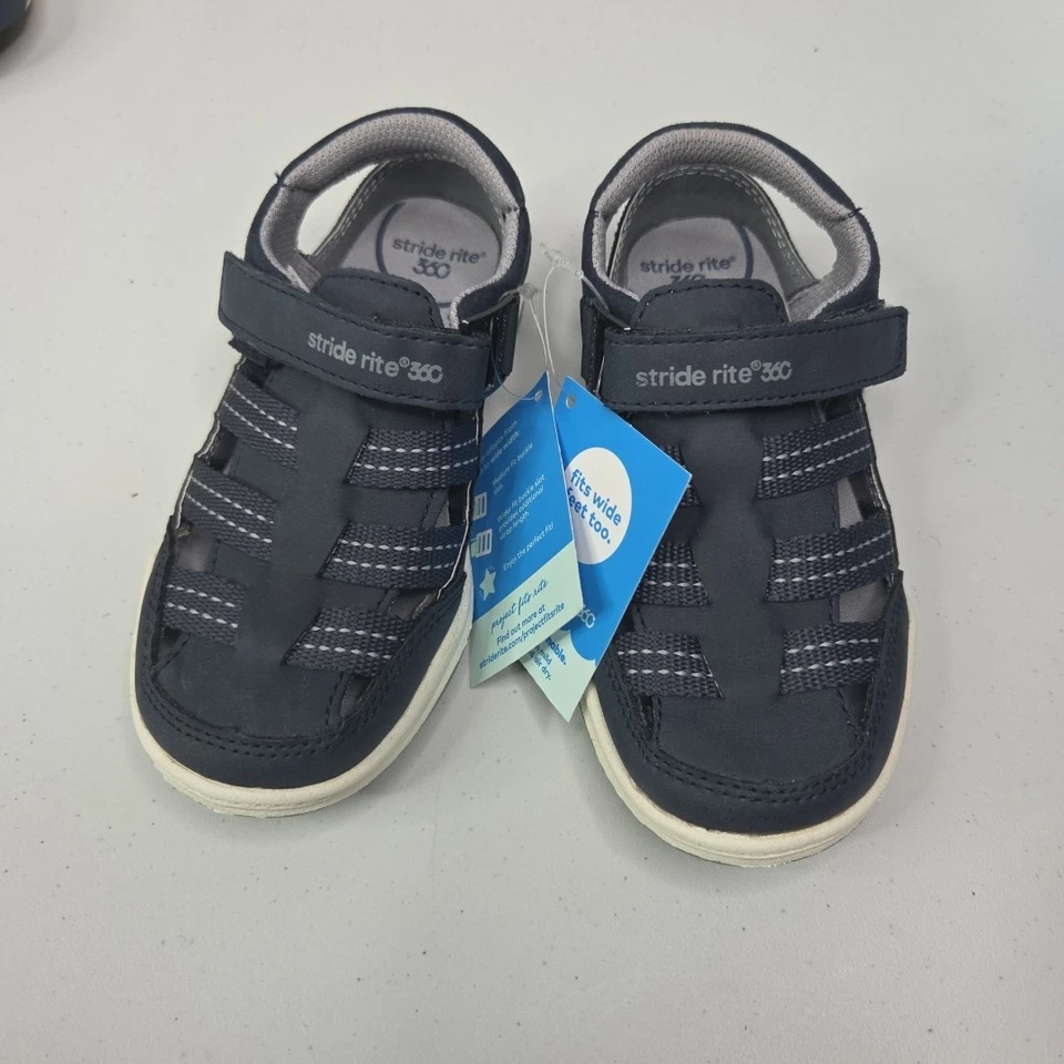 Сандалии для малышей Stride Rite 360 «Paddy» темно-синие размер 10 М — машинная стирка - Изображение 2 из 4