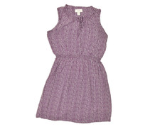 LOFT Women's Regular Size XS Purple Chevron Sleeveless Dress Sleeveless