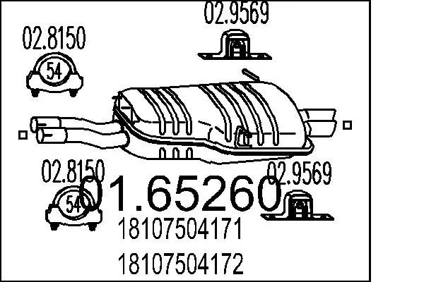Silenziatore terminale 01.65260 MTS per BMW 3 3 Coupé