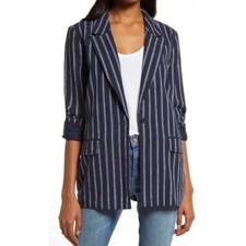 Nordstrom Treasure & Bond Linen Blend Navy Pi...