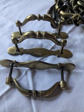 Vintage Lot of 13 Brass Drawer Pulls Cupboard Handles Cabinet Pull 3"