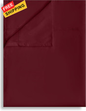Twin Flat Sheet Only, 1 Pack Top Bed Sheets, Soft Breathable Twin, Burgundy