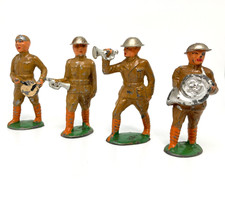 Vintage Lot of 4 Barclay Lead Toy Soldiers 1930's U.S. Army Band 3  