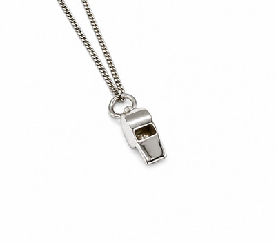 Sterling Silber Sport Pfeife Anhänger, Charm an 16, 18 oder 20'' Silber Panzerkette