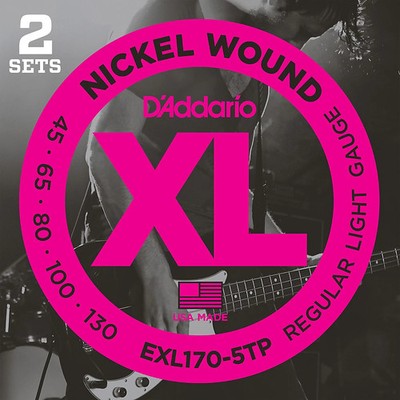 D'Addario EXL1705TP 5String Bass Guitar Strings (2 Sets)