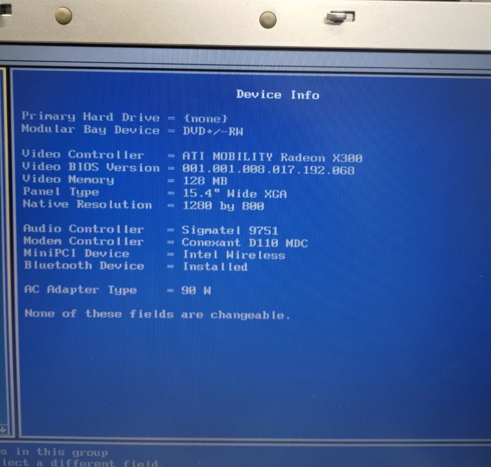 Dell Inspiron 6000 15.4" Laptop Pentium M 1.70 1GB RAM No HDD Boots/Bios No OS - Image 3 of 4