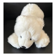 Small White Plush Dog Stuffed Animal Toy Cute Soft Cuddly Puppy Pre-Owned