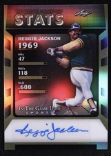 2025 Leaf In the Game Used Reggie Jackson Metal Video Stats Auto 18/20