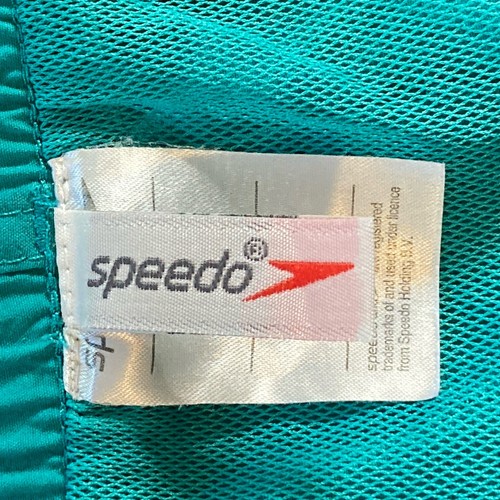 Speedo Swim Shorts Men Sz M Mesh Lined Nylon 3 Pockets Embroidered Logo Green - Picture 5 of 11