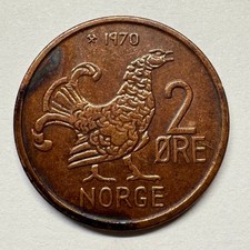 1970 Norway 2 Ore - Coin #D-010