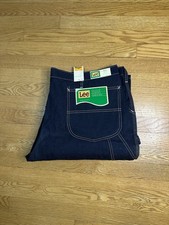 VTG 70s 80s Lee Dungarees Jeans NWT Deadstock USA Scovill Zip Dark Wash 44x30