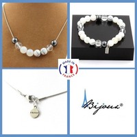A Bijoux HäMatit + Quarz Perlen Armband Kette Collier Set