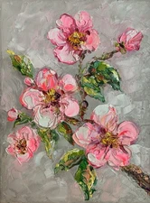 Original, Handmade, Oil Painting, Blossom Flowers, Original Small Canvas Artwork