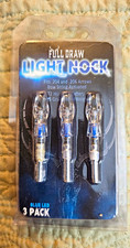Full Draw Light Nock Blue LED Lighted Nocks .204/.206 3 Pack Bow Hunting