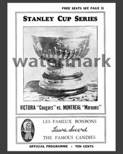 Wall Art of 1926 Stanley Cup Program - Maroons vs Victoria,  8x10 B&W Photo