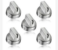 5 Pack Stainless Steel Look Control Knob Kits For GE Gas Range Stove WB03X24818