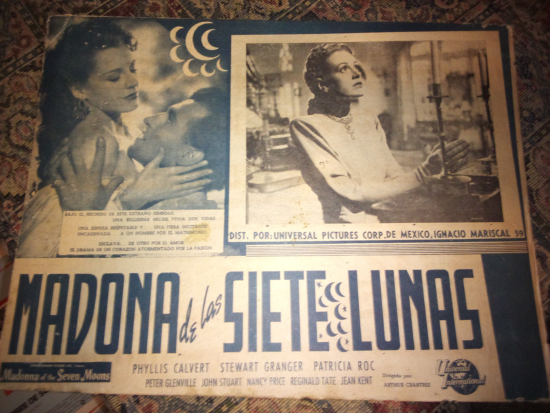 madonna of the seven moons Universal Intl original SP lobby card lot of two