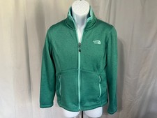 The North Face Women's green on green full zip Jacket Medium M EUC