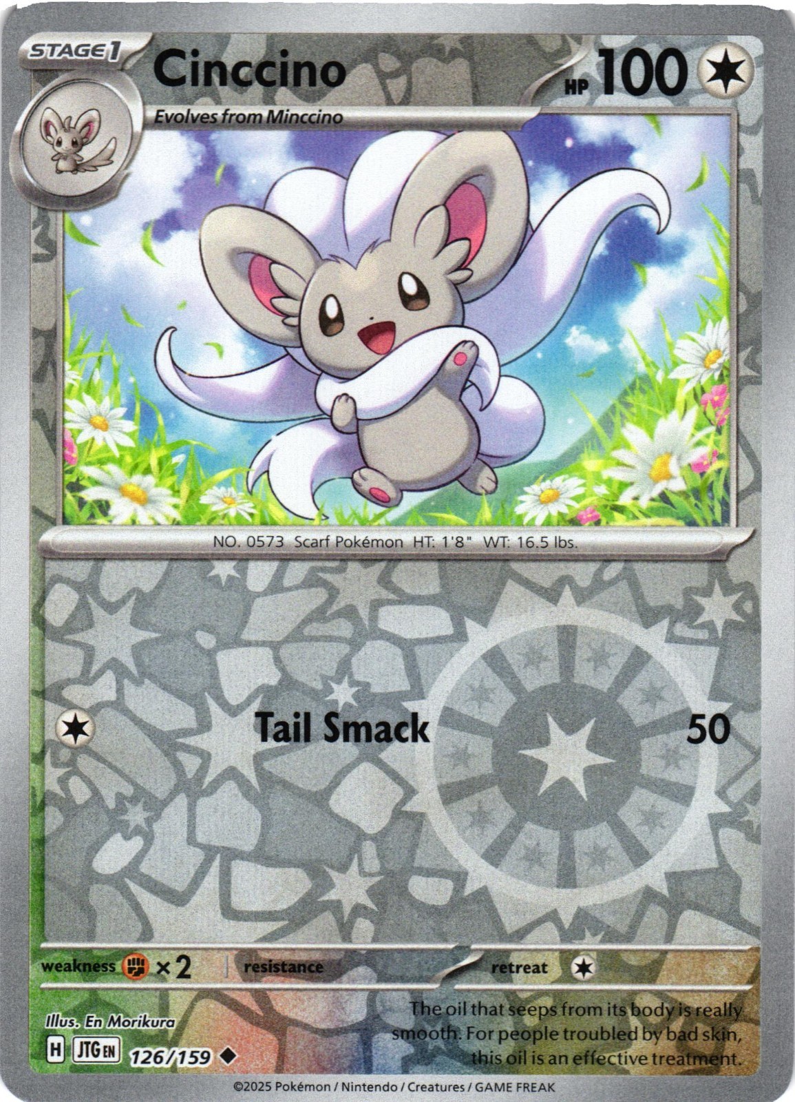 Pokémon TCG Cinccino 126/159 Journey Together Reverse Holo NM