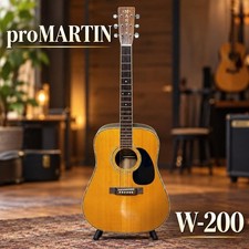 Guitarra Acústica Pro Martin W-200 Logo Vertical Modelo Raro