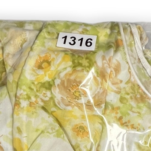 Vtg SEARS Long Yellow Perma-Prest Cotton Blend Nightgown Floral Sleeveless 36 - Picture 16 of 16