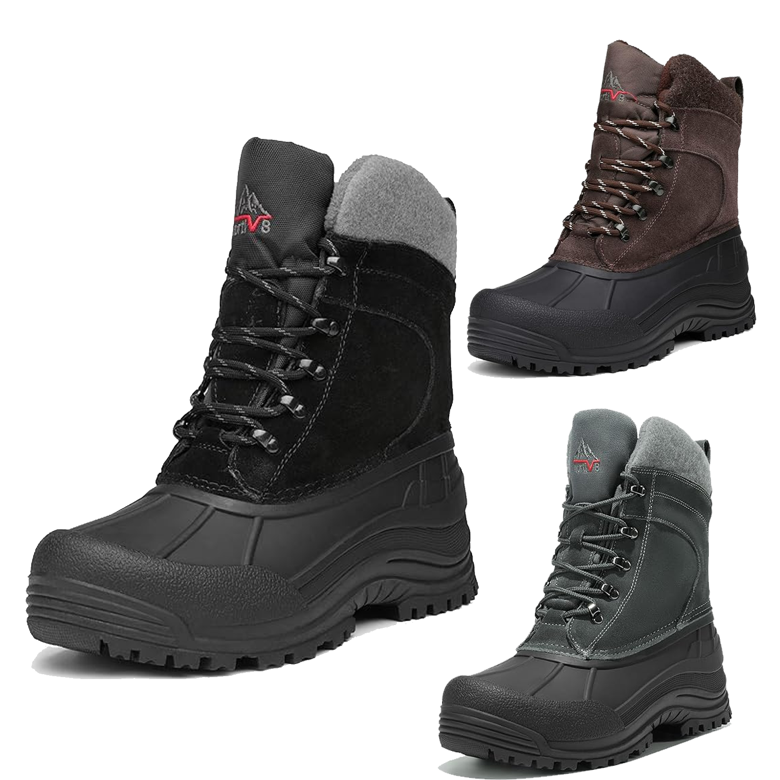 Mens Snow Boots Insulated Waterproof Rugged Winter Outdoor Winter Warm Work Boot-image