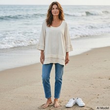 Soft Surroundings Womans XL Beige / Cream 3/4...