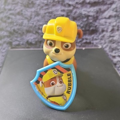 Spin Master Paw Patrol Rubble Figure 2019 with Badge, Yellow Helmet & Backpack