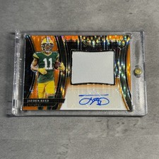 Jayden Reed 2023 Select FOTL RPA Neon Orange Pulsar Prizm Rookie Patch Auto /33