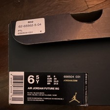 Jordan Air Jordan Future BG Boys Sneaker Black White 6.5Y 656504-031