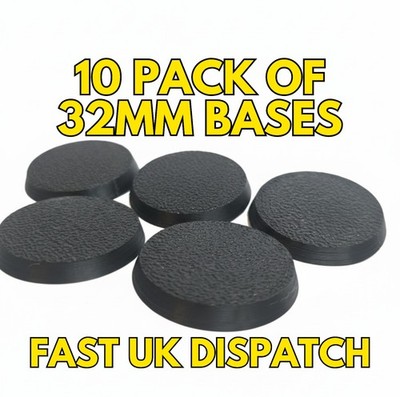 32mm Wargames Bases Round Plain Warhammer Wargaming AOS PLA Kunststoff