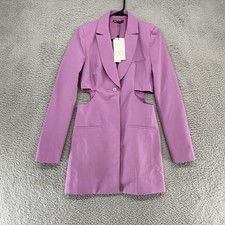 Zara Blazer Vestito Donna Piccolo Lilla Ritaglio Un Bottone Giacca Ufficio Sirena
