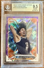 2023 Topps Chrome SAppire Purple Refractors Julian Strawther /10 Beckett 9.5