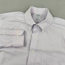 Brooks Brothers Regent Long Sleeve Dress Shirt Mens 16-33 Purple Checkered