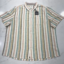 The Normal Brand NEW XXL Freshwater Button Up Short Sleeve Shirt Sherbet Stripe